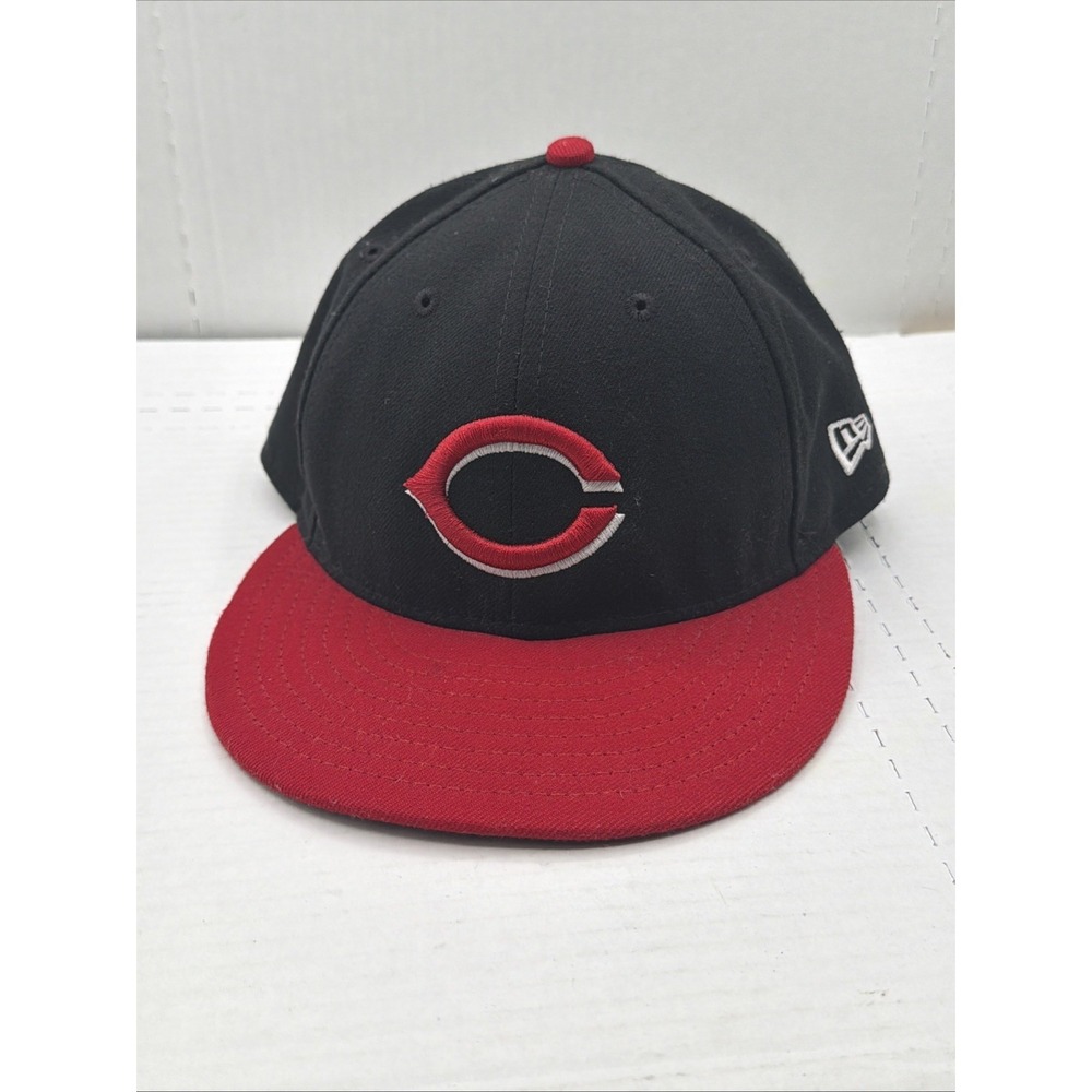 Cincinnati Reds Hat Red Black 7 1/4 New Era 59 Fifty MLB Baseball On Field Cap